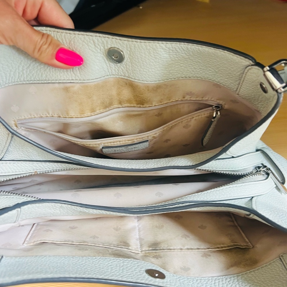 Kate Spade Light Gray/white leather Shoulder Bag - Picture 7 of 9